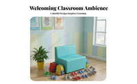 Upholstered Cubby Padded Seat Padded Seat Cushioned Cubby Rack Multi-Functional Storage children's Furniture for Kids, Kindergarten, Playroom
