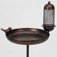 Standing Metal Bird Bath, Bird Bath for Wild Birds, Garden Water Bowl, Distressed Bronze Bird Feeder