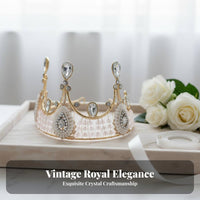 Bridal Crown Handmade Bridal Headpiece Crystal Queen Crown Luxurious Design Vintage Design Tiara Sparkling for Weddings, Wedding