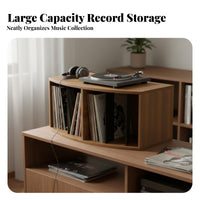Multifunctional Vinyl Storage Rack Large Capacity Vinyl Player Stand with Album Storage Stable Structure Easy Assembly for Audiophiles