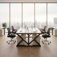 Multi-Person Office Desk Modern Minimalist Design Modular Computer Desk Wide Desktop K-Configuration Base Workstation for Employees, Coworking Space