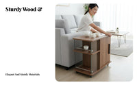 With casters Mobile Storage Side Cabinet Multifunctional Multi-Tier Utility Table Space Saving &coffee utility cart space-efficient Design for Apartment Dwellers, homeowners, Office Workers, Living Room, Small areas, Bedroom, Kitchen