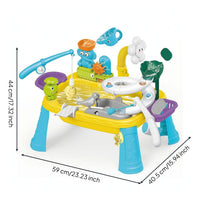 Summer Water Play Table Interactive Sensory Table with Water Circulator Outdoor Easy to Use for Backyard
