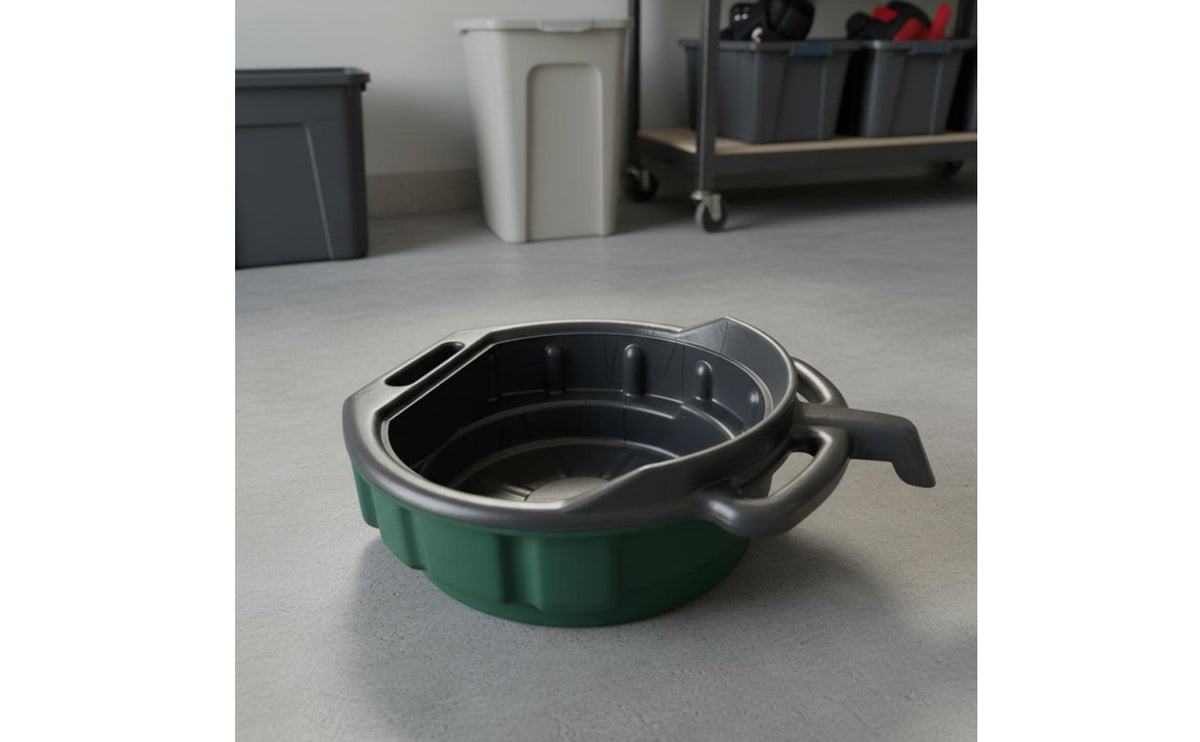 Oil Drain Pan Spill-Resistant Lip Oil Collect Pan Built-in Spout Fluid Collection Container for DIY Mechanics, Auto Technicians, Workshop