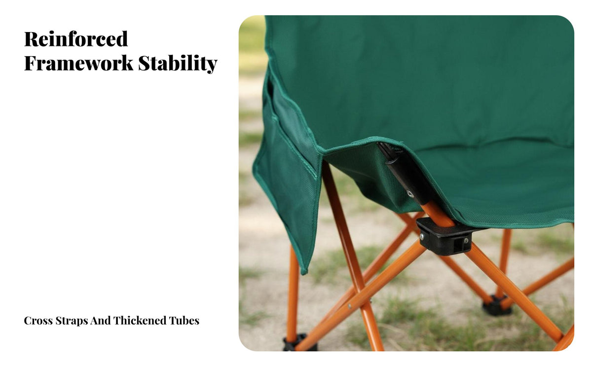 Foldable Lowcontour Moon Chair Lightweight Folding Seat With Backrest Portable Seating Rapid-Folding for al fresco diningkers, concert and attenders, Camping, Outdoors, Fishing, al fresco dining