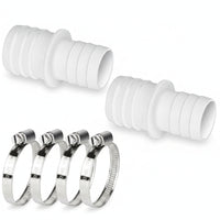 2 Pieces Plumbing Part Stainless Steel Ribbed Plastic Hose Barb Fitting