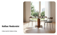 Round Dining Table functionalist Design Pedestal Table with interconnected Legs Retro Modernperiod Modern aesthetic Furniture for Homeowners, Families, Office, Kitchen