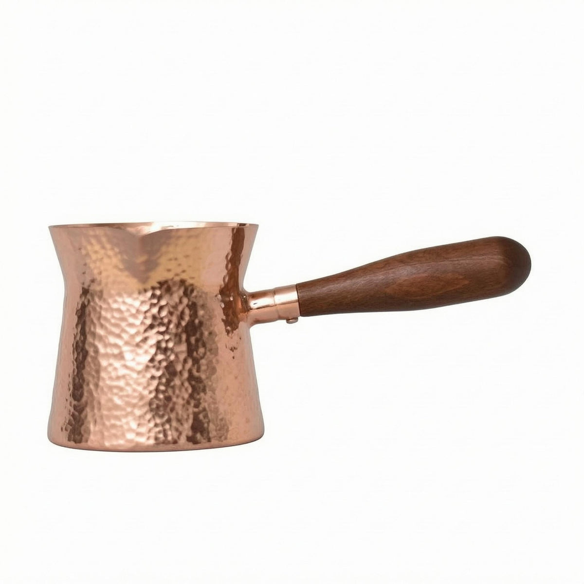 Copper Tea Pitcher Wooden Handle Kitchenware Flared Top