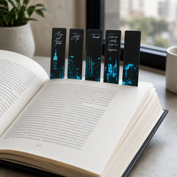 PVC Universe Roaming Series Bookmark Set - Sun, Moon, Stars, Clouds, Scenic Frosted Transparent Bookmarks
