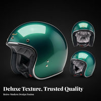 Retro 3/4 Helmet Sun Visor Retro 3/4 Removable and Washable Liner for Men, Women, Street Riding, City Commuting, Cruising