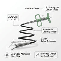 for Hair Clogs, Clogged Drain Remover Pipe Snake for Toilet and Sink, Flexible Cleaning Tool for Homeowners, Steel 4-, 3 Meter