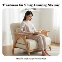 Space-Saving Design Foldable Sleeper Armchair two-wayUse Sofa Bed Minimalist design transformable Chair Adjustable spinerest for Small Apartment Residents, Students, Young Adults, Bedroom