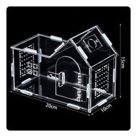 Transparent Acrylic Terrarium with Latch Clear Reptile Enclosure Compact Tank Stackable for Home Breeding