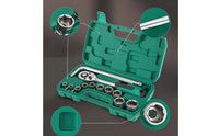 Chrome-Finished Socket Wrench Set Polished Ratchet and Socket Set Hard Shell Tool Kit with Toolbox Compact for Car Maintenance, Workshop