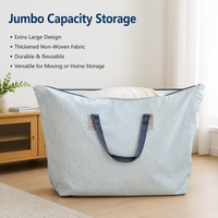 Sturdy Duty Large Storage Bags, 70x90cm Moving Bags with Zipper, Reusable Laundry Bags for Students Moving & Decluttering