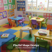 Cartoon Design CumulusShaped Seat Cute Appearance Small Stool Heart embellishment children's Furniture Multi-Use for young children, infants, Parents, Kindergarten, Playroom, Bathroom, Living Room