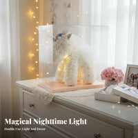 fantasy horseShaped Light Cute Design mythical horned creature Glass Dome Light Includes Plush Toy