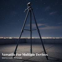 360 Degree Rotation Aluminum Alloy Tripod Non-Slip Feet Portable Telescope Tripod Foldable Adjustable Camera Stand 3-Way Swivel Pan Head for Photographers, Amateur Astronomers, Content Creators, Outdoor, Night Sky Observation, Recording Recording, Studio