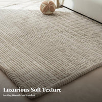 Luxurious Feel Soft Fleece Carpet Cushioned Thickened Floor Mat Warm Luxurious Textured Rug Non-Slip Backing for Families, Homeowners, Living Room, Bedroom, Under C Unavailable Ee Table, Playroom