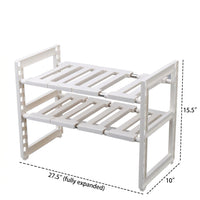 Sink Organiser and Storage Rack, 2 Tier Freestanding Sink Tidy, Kitchen Storage Organiser for Cupboard Organisation and Space Saving