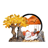 Desk Ornament with Drifting Sand Translucent Moving Sand Art Dynamic Tabletop Display for Living Room
