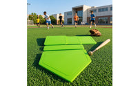 5 Pieces Rubber Bases with Pitching Rubber Plate Lightweight Base Set with Home Plate Flat Baseball Base Set for Families, Backyard, School Field
