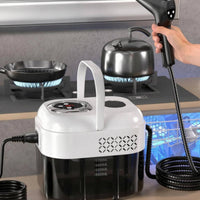 Transparent Water Reservoir Handheld Steam Cleaner Multiple Attachments Portable Steam Cleaner Coiled Hose
