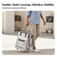 Large Capacity Trolley Bag Sturdy Construction Wheeled Shopping Bag Sturdy Body Folding Grocery Trolley for Shoppers, Travel, Moving, Outdoor Markets