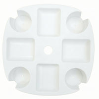 Plastic Umbrella Table Tray with Snack Compartments Lightweight Umbrella Table Tray with Cup Holders Weather Resistant Space-Saving for Poolside