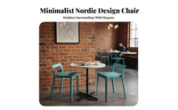 Armless Dining Chair Nordic Minimalist Design Molded Lowrear Chair Thickened and Sturdy Indoor Seating for Adults, Kitchen, Restaurant, Cafe