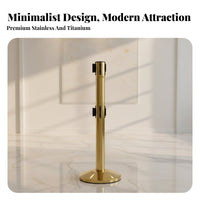 Heavy-Duty Base Retractable Belt Stanchion Stainless Steel Crowd Control Post Retractable Belt Barrier for Event Organizers, Security Personnel, Facility Managers, Airports, Hotels, Exhibition Halls, Retail Stores
