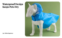 Dog Raincoat Belly Protection Waterproof Dog Jacket Hooded Pet Poncho Leash Entry Port Reflective Pet Slicker Windproof Hood