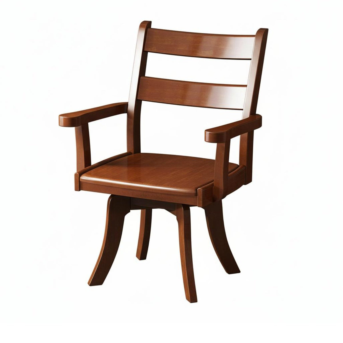 With Armrests Slatted Back Rotating Armchair Ergonomic Backrest Desk Chair Sturdy Base Swivel Seat Stable Load-Bearing for Home Workers, Executives, Teenagers, Study Room, Library, Bedroom