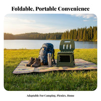 Foldable Design Collapsible Stool with Handle Space-Saving Collapsible Single-Motion Stool Sturdy Portable Seat High Weight Capacity for Travelers, Homeowners, Outdoor, Camping, Travel, Entryway