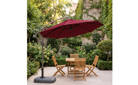 Cantilever Patio Umbrella with Wheeled Base SPF 50+ Sun Protection Cantilever Umbrella with Base Waterproof for Homeowners, Cafe Owners, Storefront