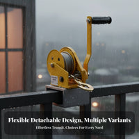 300kg Load Capacity Air Conditi Single R Installation Lift Detachable Hand Crank Winch Hoist Heavy-Duty Outdoor AC Unit Hoist High-Carbon Steel Construction for Installers, Repairmen, Maintenance Workers, Building Exteriors