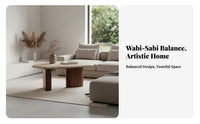 Sculptural Low Table Wabi-Sabi Aesthetic Bean-Shaped Coffee Table Natural Aesthetic Irregular Shape for Apartment Dwellers