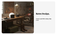 Sun Protection Retro Motorcycle Half Helmet Long-Lasting ABS Shell Vintage Half Face Helmet Breathable Lining for Daily Commuting