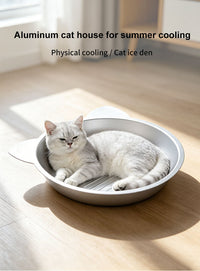 Aluminum Cat Cooling Bed, Summer Cat Ice Den Pet House