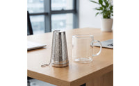 Fine Mesh Cone Tea Infuser Reusable Tea Strainer with Chain Rust-Resistant Kitchen Tool Compact for Office