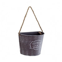 Wall-Hanging Flower Pot Tapered Vessel Shape Rustic Iron Flower Pot