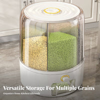360° Rotation Rotating Grain Dispenser Moisture-Proof Rotating Rice Storage Container Sealed Design