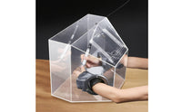 Glove Ports Acrylic Dust Box Slanted Top Dustproof Enclosure