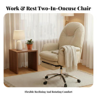 Highspine Support Reclining Office Chair with Footrest 360-Degree pivot Desk Seat effortless Rolling Casters Seating Furniture Plush Cushioning for Executives, Remote Workers, Students, brief rest, Study Room