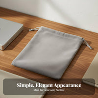 Flocked Material Pouch Scratch Protection Soft Velvet Pouch Versatile Soft Accessory Bag for Electronics Owners, Crafters, Travel, Holidays, Parties