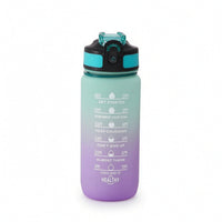 Time Marker Water Bottle Motivational Water Bottle with Flip-Top Lid Container Gradient Portable for Athletes, Gym, Travel