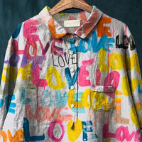Womens Shirt Oversized Floral Digital Print with Button-Up Neckline, Ladies and Blouses for Casual Wear, Beach for Long Sleeve