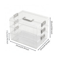Transparent Bead Storage Box Latch Closures Bead Organizer Box Concealed Handle