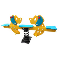 2-Person Bouncy Rider Cooperative Play Seesaw Vividly Colored Comfortable Seats for Children, Toddlers, Kindergarten
