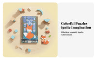 16 Pieces Wolf Theme Wooden Blocks Early Education Creative Shape Game Creature Construction Toy Educational for Preschoolers